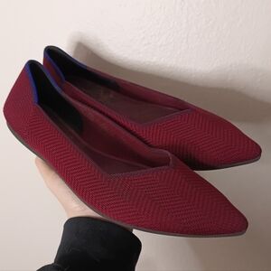 Rothy's Crimson Herringbone Elegant Red Women's Flats